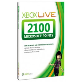 Xbox LIVE 2100 Microsoft Points Xbox 360 UK Only