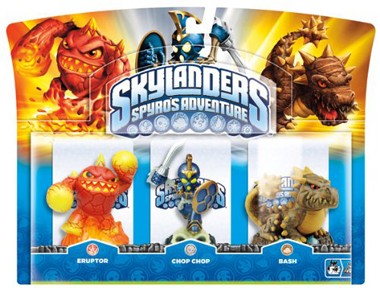 Skylanders Spyros Adventure Triple Characters Chop Chop Bash and Eruptor